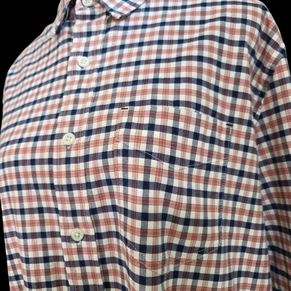 L.L. Bean Men's Slightly Fitted  Plaid Shirt - Blue and Pink Size MED TALL - Picture 5 of 7